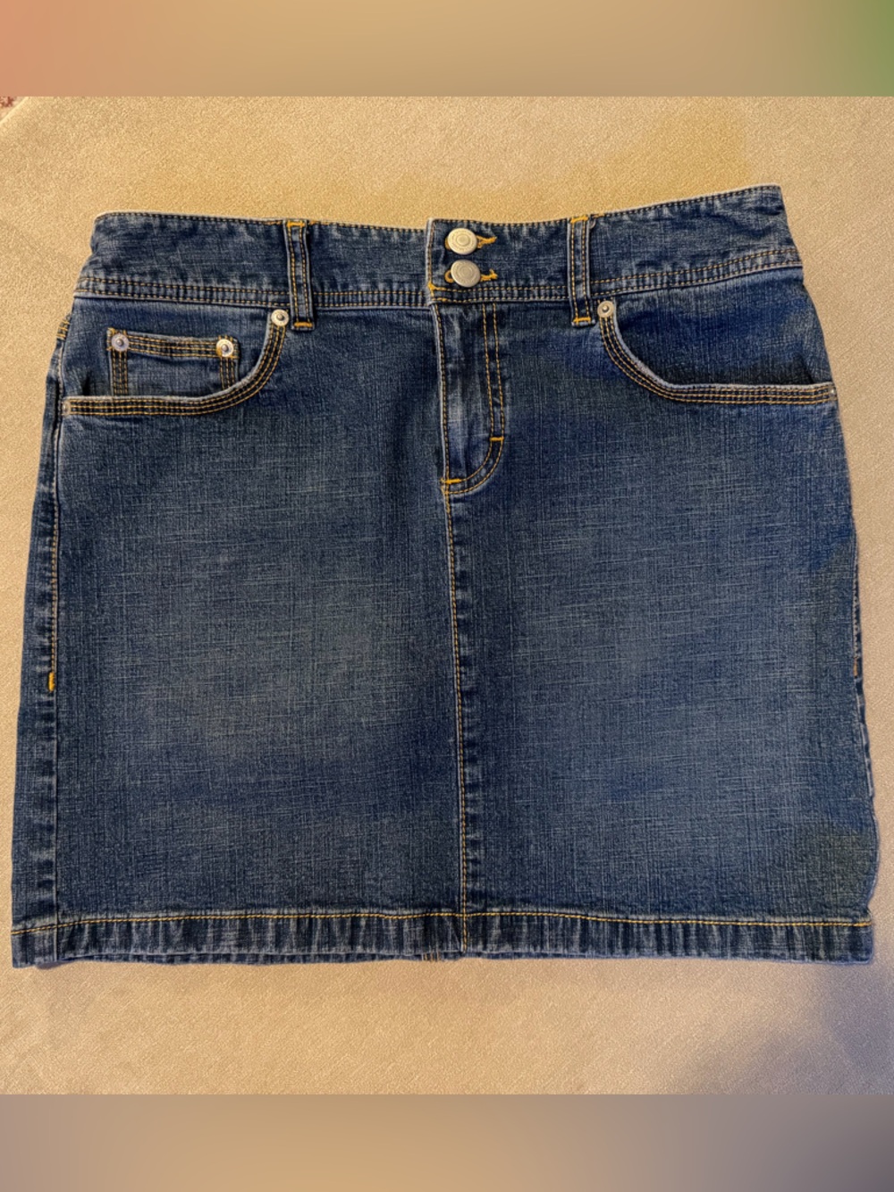 Ann Taylor LOFT Denim Mini Skirt - Dark Wash - Size 6